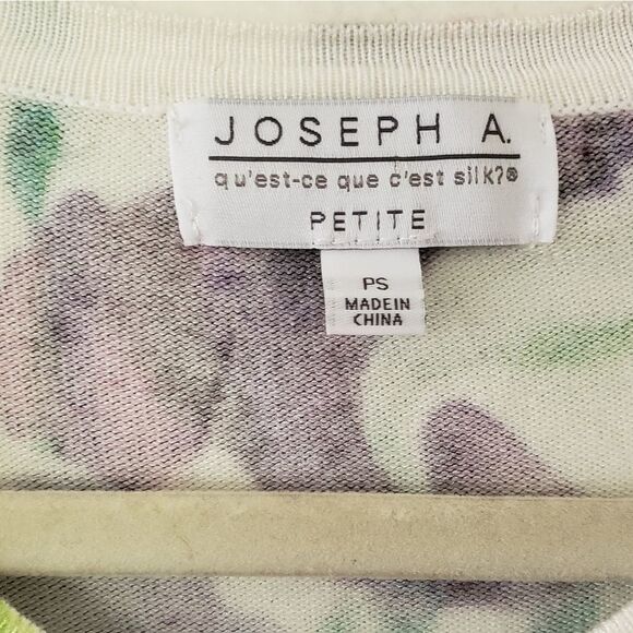 *Joseph A . Purple Warercolor Floral Cardigan Sz. PS - Picture 2 of 4